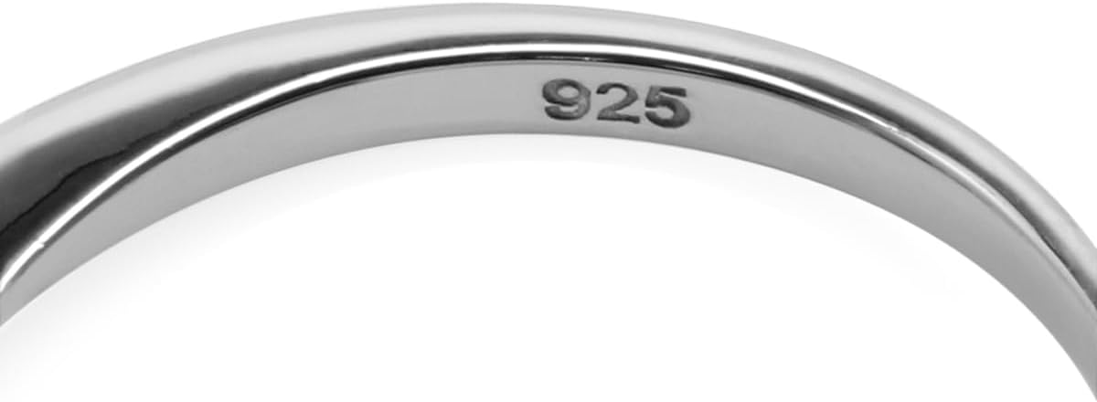 Silvershake 8X6mm Oval Shape Gemstone White Gold Plated or Yellow Gold Plated 925 Sterling Silver Engagement Ring Jewelry for Women - Image 5