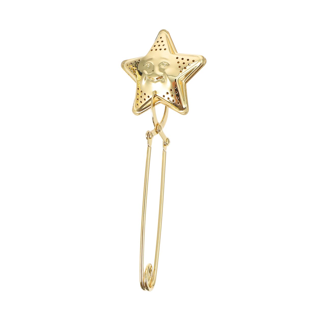 jojofuny Filtre à Thé en Acier Inoxydable Doré avec Motifs Étoiles et Lune, Infuseur Léger et Solide pour Thé en Vrac, Accessoire pour Infusion à Domicile
