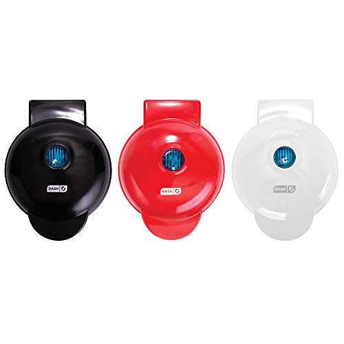 Dash MINI Maker 3-Piece Griddle, Waffle, and Grill 3-piece Set in Red/Black/White