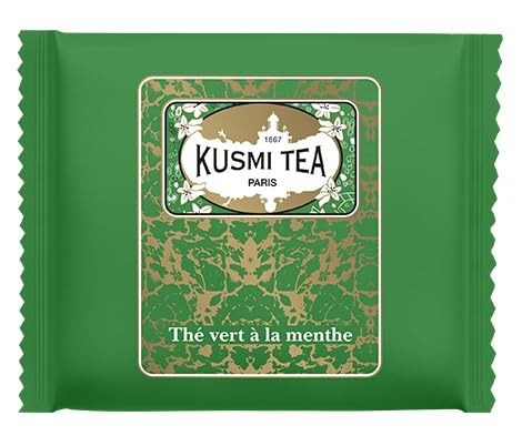 KUSMI TEA - SPEARMINT GRÜNER TEE BIO - Box mit Teebeuteln mit Umschlag (50)