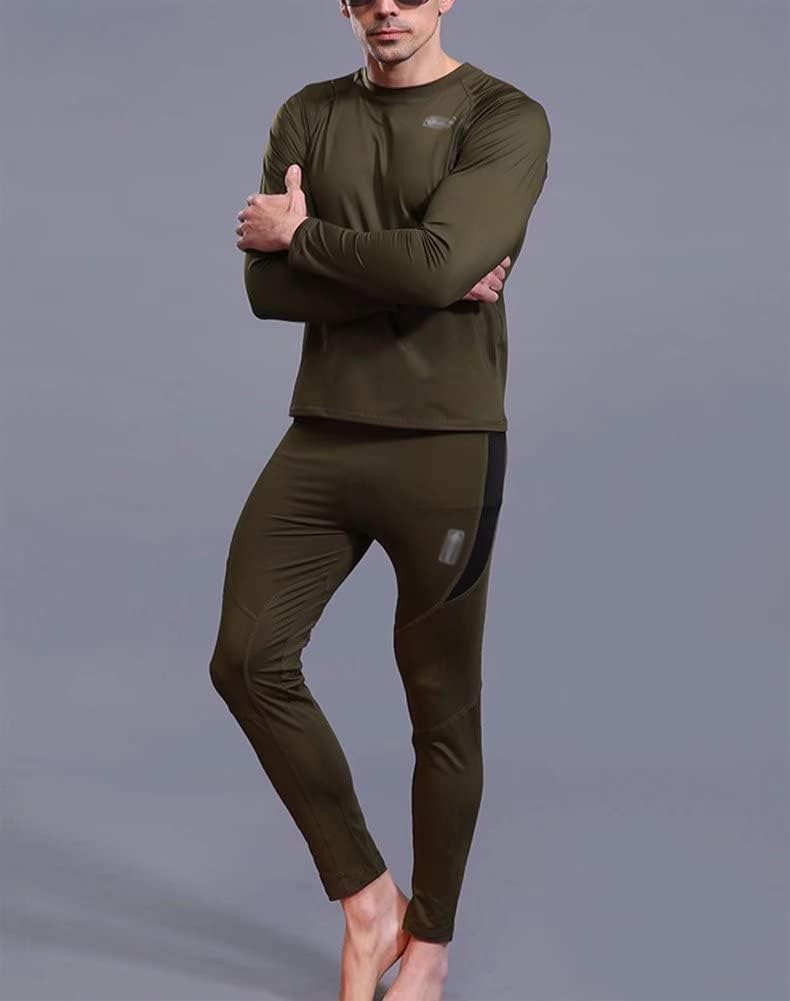 Men's Thermal Underwear Set Fleece Lined Sport Long Johns Base Layer for Skiing Hiking