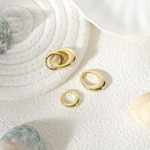 Gold Hoop Earrings for Women - 18K Gold Plated Paperclip Link Lightweight Drop Dangle Huggie Earrings Fashion Jewelry Best Gifts for Daily Wedding Party Decoration2