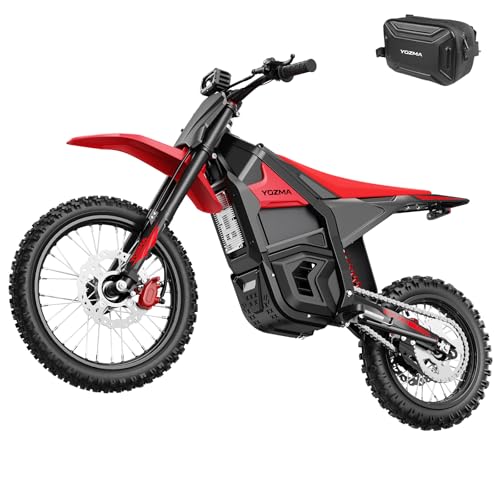 Yozma IN10 Pro Electric Dirtbike for Teen Mid-Mounted 5500W Peak Motor 50MPH Electric Motorcycle 60V 27AH Battery with Dual Hydraulic Damping17/14 Hydraulic Brakes