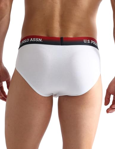 Image of U.S. Polo ASSN. Mens OEB05 Ombre Waistband Solid Underwear Briefs - Pack of 2