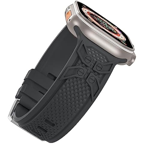 Hehighti Sport Band Compatible with Apple Watch Ultra Band 49mm 45mm 44mm 42mm for Men,Comfortable Silicone Wristband Strap Replacement for iWatch Series 8/SE/7/6/5/4/3/Ultra//Ultra 2(Dark Grey) Cover