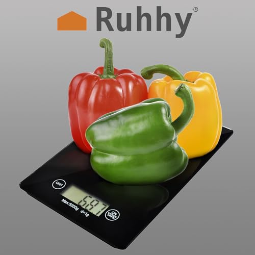 ISO TRADE Waage Elektronische Küchenwaage Digital-Waage 5KG 5000g/1g Briefwaage Slim 1158