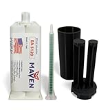 Maven EA5120 Industrial Strength Epoxy Adhesive, Two-Part Low Viscosity System, 7500 PSI Tensile Strength, for Metal and Plastic Bonding, Bridge Repairs, Tank Lining (Adhesive + Caulk Adapter, 50ml)