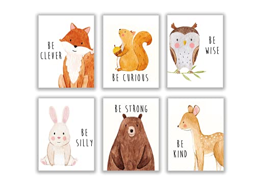 Woodland Nursery Decor, Baby Animal Pictures for Nursery, Woodland Decor, Baby Wall Decor, Nursery Wall Decor, Woodland Nursery Decor for Boys, Nursery Wall Art, Set of 6 â€“ 8x10"