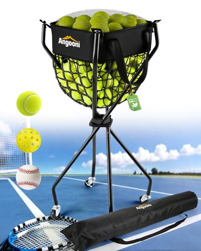 Angooni Upgraded Tennis Ball Cart with Wheels 150-Ball & Storage Bag