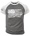 Mainfini Men's American Flag Raglan Shirts Distressed T Shirt Printed Tshirt Casual Gym 4th of July Fourth 1776 USA Muscle Tee Grey M