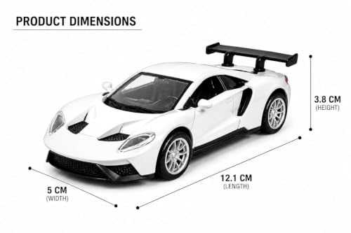 Image of TEC TAVAKKAL 1:36 Scale Diecast Metal Toy Car with Openable Doors, Pull-Back Action, LED Lights & Music - Premium Mini Sports Car Model for Kids & Collectors (Mclaren White Small)