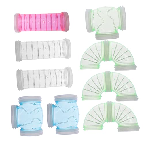 Angoily 9stücke Teiliges Hamster Spielzeug Sporttunnel S-förmigen T-förmigen Und Geraden Röhren Aus Hochwertigem Kunststoff Für Hamsterkäfige Zufällige Farben Erweiterbar Und