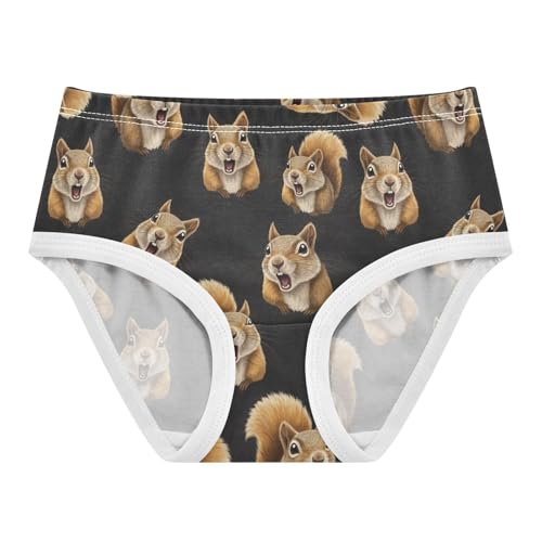 Joisal Cotton Girls Underwear Toddlers Cute Beige Squirrels Black Cute Panties Girl Florals Kids Undies Briefs 2t
