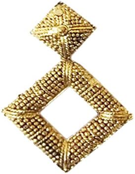 My Desire Gold Plated Rhombus Shape Golden Ear Rings For Women & Girls