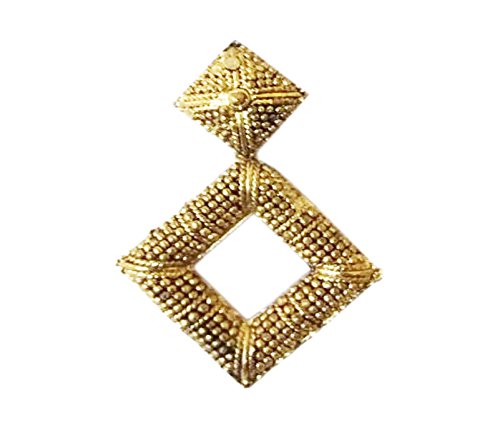 My Desire Gold Plated Rhombus Shape Golden Ear Rings For Women & Girls