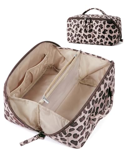 Image of BAGSMART Puffy Makeup Bag, 13-Leopard, 9.8 x 5.11 x 5.11 inches, Bag