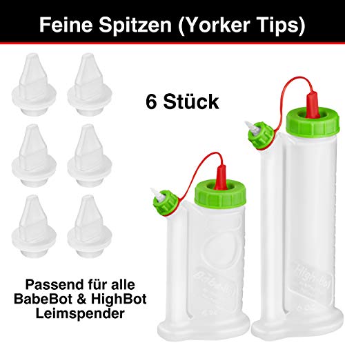 BabeBot & HighBot Original Zubehör - Ersatzspitzen Fein [6 Stück] - Für saubere und feine Leimspuren - Yorker Tips FastCap Pinava Edition