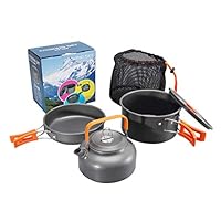 Amazon | アルミクッカーセット クッカー キャンプ 鍋 2-3人適応