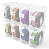 Filament Storage Box - 8 Pack 3D Printing Filament Container with Thick Silicone Seal, Dust-Proof Reusable...