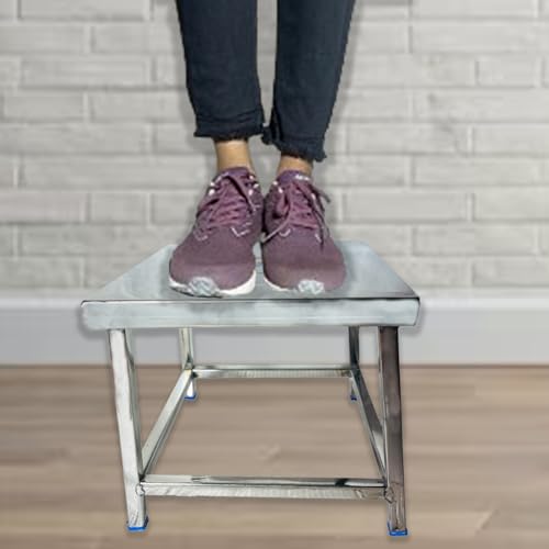 Image of Heavy Duty Square Stainless Steel Industrial Table - Durable Metal Workbench for Home