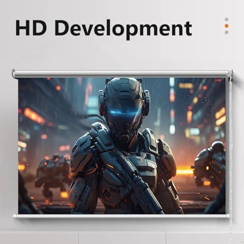Pantalla de proyección manual de 60 pulgadas, 16:9, 4K HD, portátil y sin arrugas, montable en pared o techo, para cine en casa y fiestas al aire libre miniatura 3