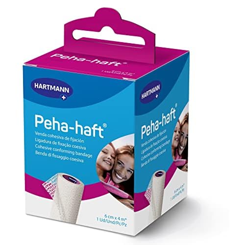Molicare Peha-haft, Venda Elástica Autoadhesiva y Cohesiva, para la Sujeción de Compresas y Gasas Estériles, Estabilizan Músculos y Articulaciones, Permeable y Transpirable, Color Blanca (6cm x 4m)