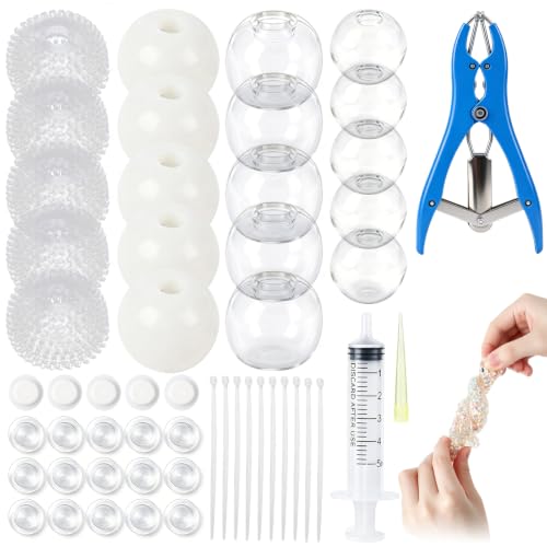 20PCS DIY Stress Ball Making Kit,Handmade Squishy Stress Balls,Empty Stress Ball Skin with Expander & Vacuum Tool,for Create ASMR Anxiety Relief Toys Crunchy Relaxing for Adult