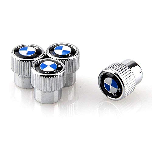 OSIRCAT Tire Valve Stem Caps for BMW Accessories,BMW Logo Zinc Alloy Plating Chrome Universal Car Wheel Tire Valve Covers Set of 4