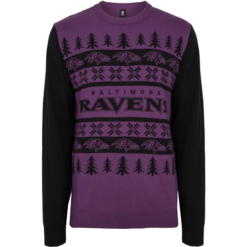 Image of FOCO NFL Ugly Sweater XMAS Knit Pullover - Baltimore Ravens - S
