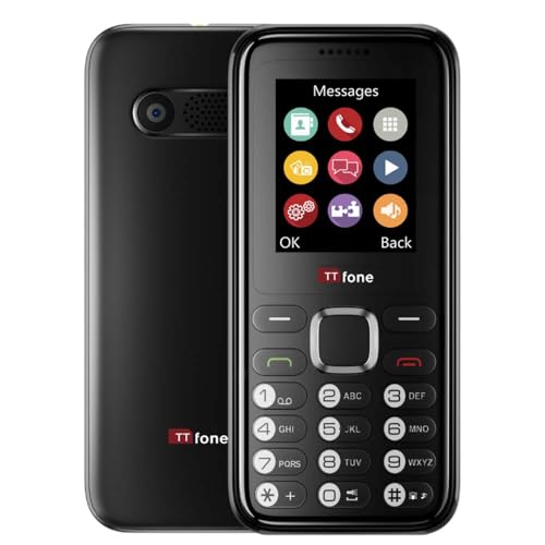 TTfone TT150 Téléphone Portable Basique Débloqué avec Bluetooth, Batterie Longue Durée, Double SIM avec Appareil Photo et Jeu, Facile à Utiliser, Robuste...