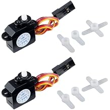 DM-S0020 2.1g RC Micro Servo 180 Degree Mini servo with JR Connector 4.8V-6V for RC Hobby Parts Pack of 2