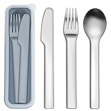 cubiertos camping estuche 【Juego de 3 piezas de cubiertos de viaje】 El juego de cubiertos de viaje Pleafind de 3 piezas incluye 1 cuchillo, 1 tenedor y 1 cuchara. Con el estuche reutilizable para guardar los cubiertos puedes llevarlos a cualquier lugar.