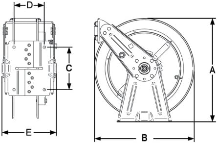 Heavy Duty Compact Dual Pedestal Hose Reel 1/4"x50 300 psi