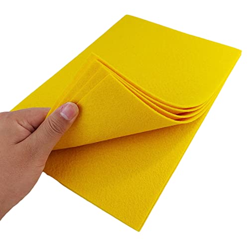 Image of Jtnohx Stiff Felt, 2mm Thick Felt Sheets for Crafts, 8 inchx12 inch Hard Felt Fabric Squares 8Pcs for DIY Projects (Yellow)