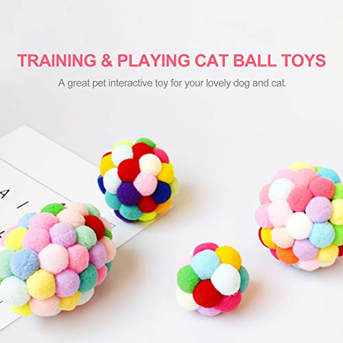 Brinquedos para bolas de gato,Brinquedos de bola de gato Brinquedos de pelúcia com sino colorido bon