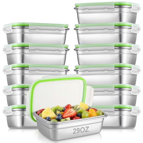 12 Pcs Stainless Steel Food Storage Containers