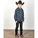 Wrangler boys Long Sleeve Western Solid Snap Shirt, Antique Blue, Large US