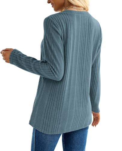 Image of XIEERDUO Long Sleeve Tops for Women Tunics Buttons Front Slit