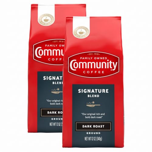 Community Coffee Premium Ground Coffee, Signature Blend, Dark Roast, 12 Ounce (Pack of 2)