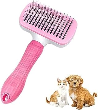 QiQi Pet Grooming Tool | Self Cleaning Slicker Brush for Dogs and Cats | Shedding Hair Cats,Pet Tool Removes Undercoat, Tangled Hair, Dander,Dirt | Circulation Comb Long Haired Dog, Cats, Rabbits