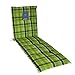 LILENO HOME Cojín para tumbonas (1 juego – Tumbona enrollable] en cuadros verde – Cojín perfecto para tumbonas de playa, cojín acolchado para tumbona de jardín (188 x 60 x 5 cm)