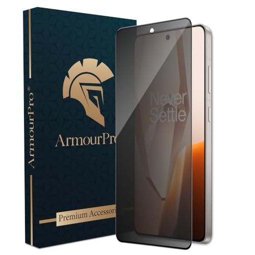 Image of ArmourPro Privacy Tempered Glass for OnePlus 13R - Anti-Spy Anti Peeping Screen Protector, 9H Hardness, Edge-to-Edge Coverage, Ultra Thin, Bubble-Free Installation Kit | Black