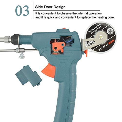 Soldering Gun, Newacalox Automatic 60W Electronics Solder Iron Gun Kit, Soldering Tools With Desoldering Pump, Tweezers, Soldering Wires, For Jewelry, Home Diy, Circuit Board Repair #TOP5