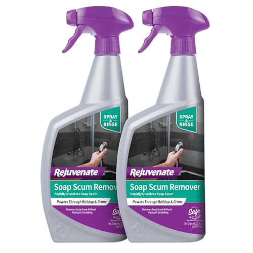Rejuvenate Soap Scum Remover Easily Dissolves Soap Scum Without Scrubbing, 32 Ounces, 2 Pack