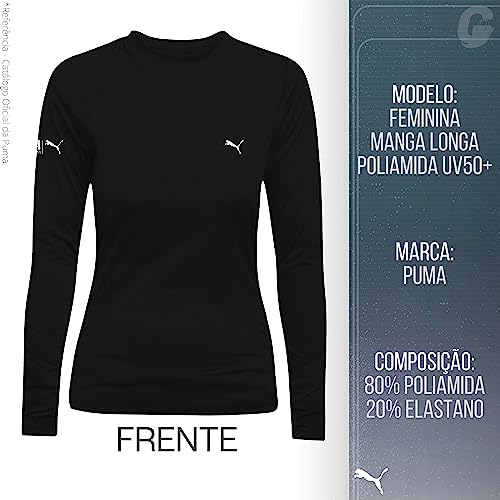 Camiseta Puma Feminina Manga Longa Uv50+ Preto M