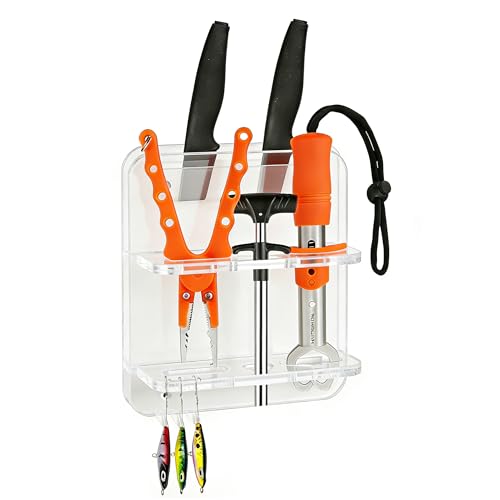 Searoam Boat Knife Holder,Marine Plier Holder and Lure Holder,Acrylic Marine Storage Organizer -Not Include Tools(Transparent)