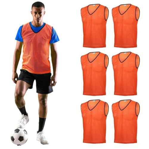 Image of GSi Sports Pinnies - Packs of 6 or 12 - Free Size - Mesh Training Vests for Soccer, Basketball - 6 Color Options