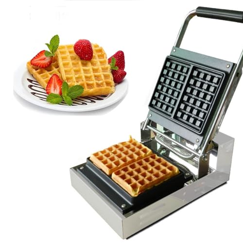 Image of Belgian Waffle Maker 1200W, Non Stick Cooking Plates Waffle Iron Machine with Adjustable Temperature Control, Deep Fill Large Belgian Waffles, Indicator Lights, Compact Design (Color : 2 Slice)