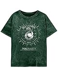 Harry Potter Camiseta Slytherin Constellations Acid Wash para mujer, Verde, M