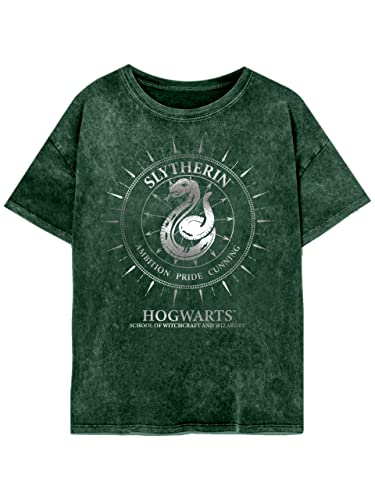 Harry Potter Womens/Ladies Slytherin Constellations Acid Wash T-Shirt (XL) (Green)